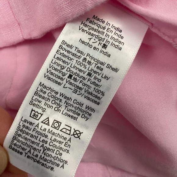 J. Crew Light Pink linen button front vest - Picture 3 of 3